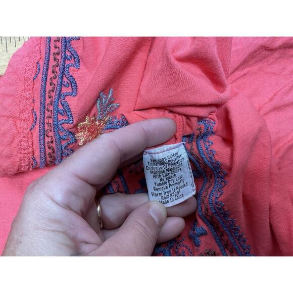 Johnny Was Sweater Women Small Coral Embroidered Jacket Open Cardigan Shrug Boho - Picture 13 of 14